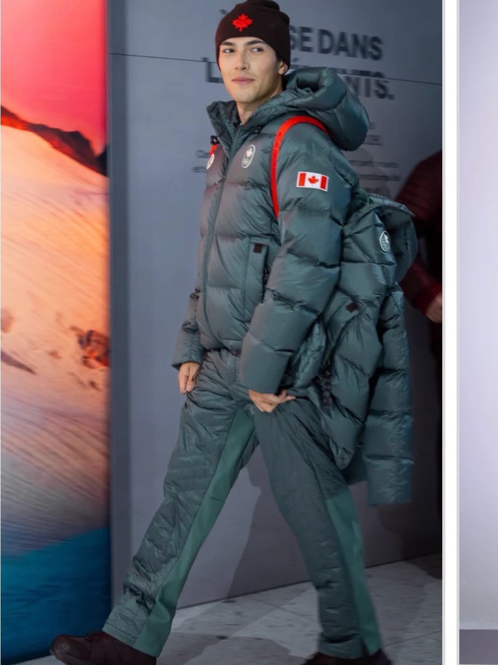 Lululemon 2026 Olympic Team Canada Quilted Insulated Pants Worn at Closing Cerem